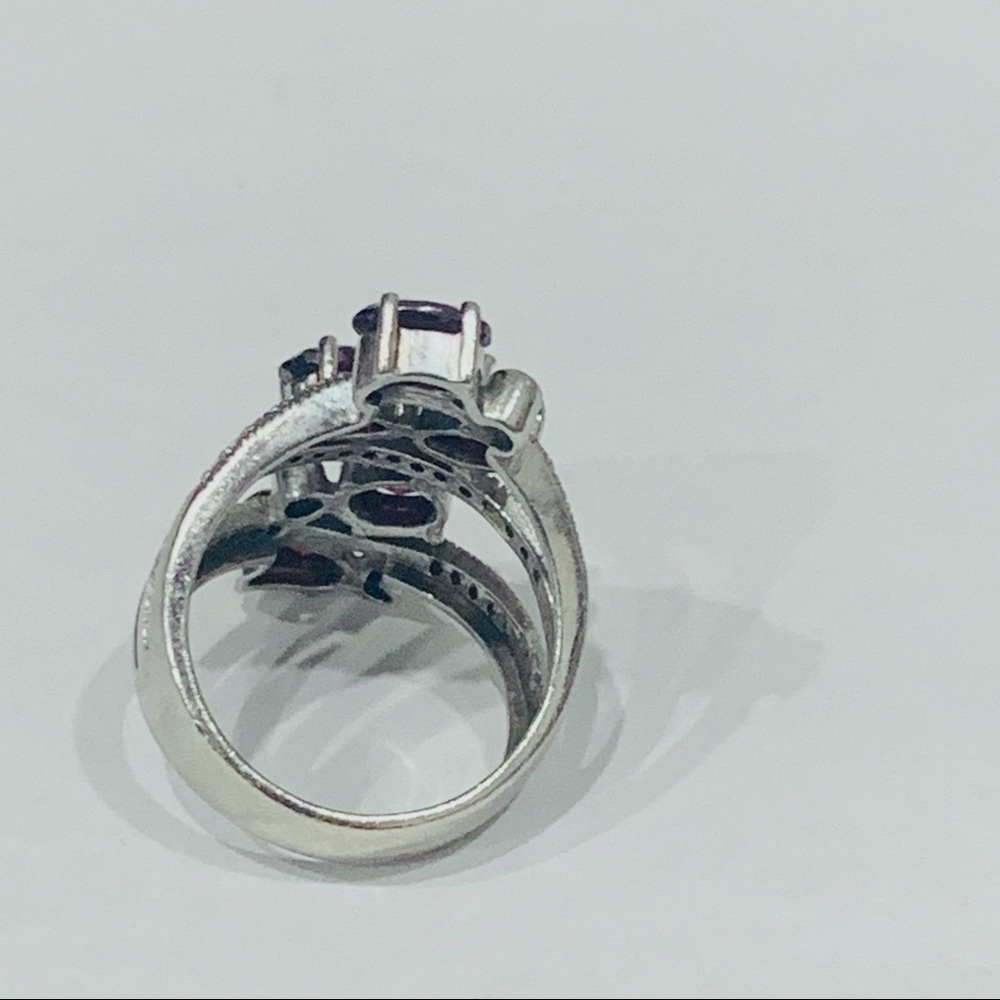 925 Sterling Silver Ruby Ring Cz Size 8 - image 4